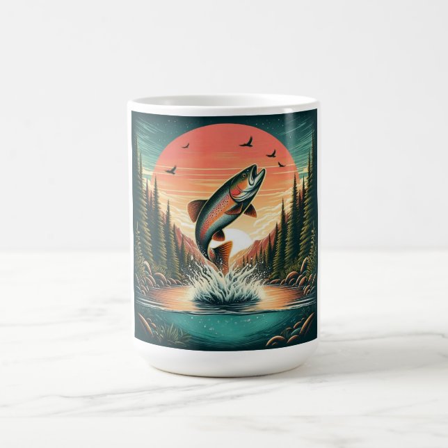 Outdoorsman trout nature coffee mug (Center)