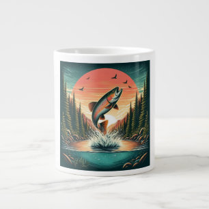 Outdoorsman trout nature giant coffee mug