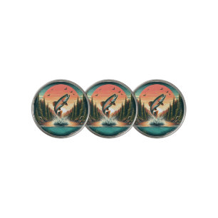 Outdoorsman trout nature golf ball marker