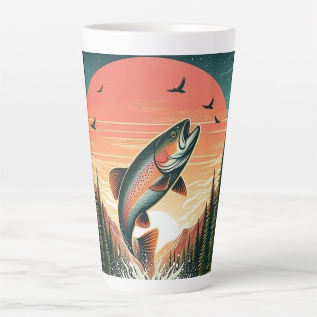 Outdoorsman trout nature latte mug (Front)