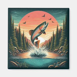 Outdoorsman trout nature magnet