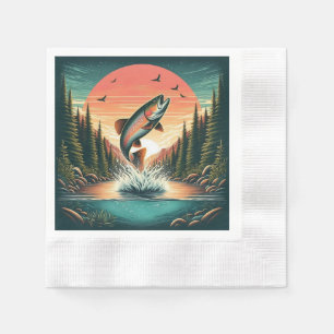 Outdoorsman trout nature napkins