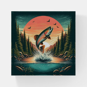 Outdoorsman trout nature paperweight