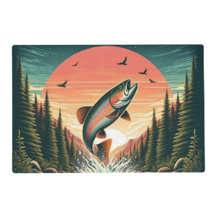 Outdoorsman trout nature placemat