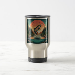 Outdoorsman trout nature travel mug