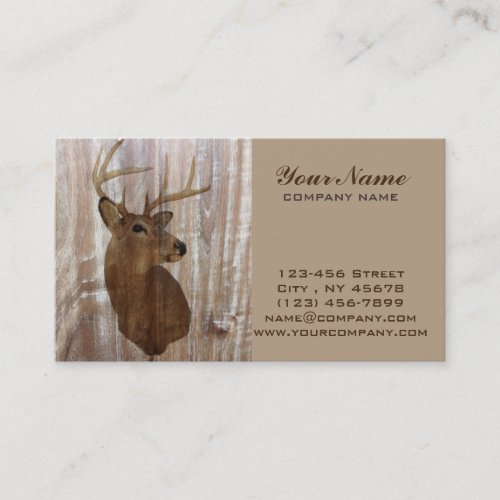 Outdoorsman Western Primitive barn wood deer Business Card