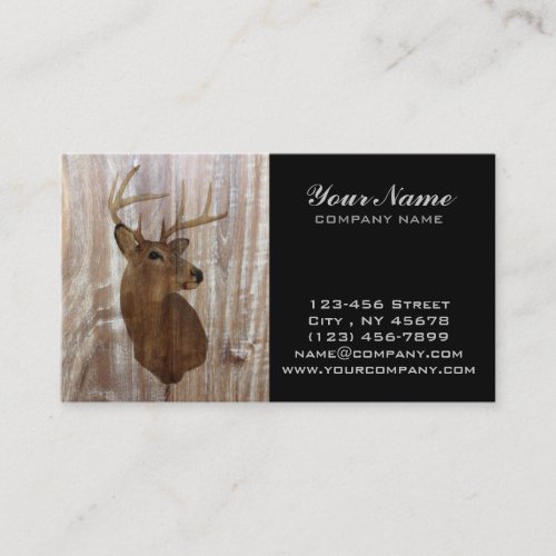 Outdoorsman Western Primitive barn wood deer Business Card