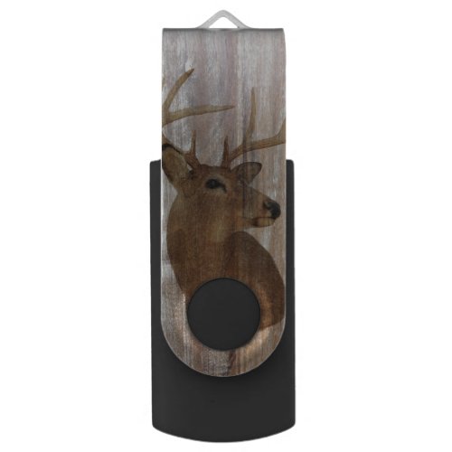 Outdoorsman Western Primitive barn wood deer USB Flash Drive