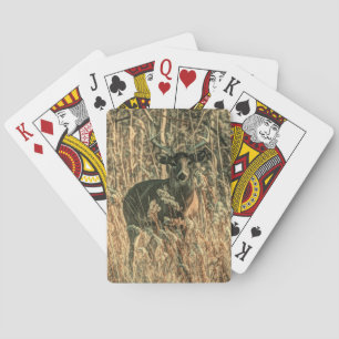 outdoorsman wilderness Camouflage whitetail deer Poker Cards