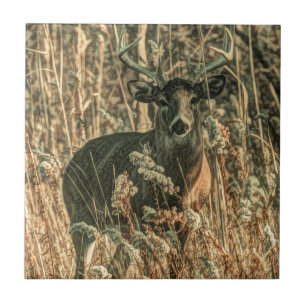 outdoorsman wilderness Camouflage whitetail deer Tile