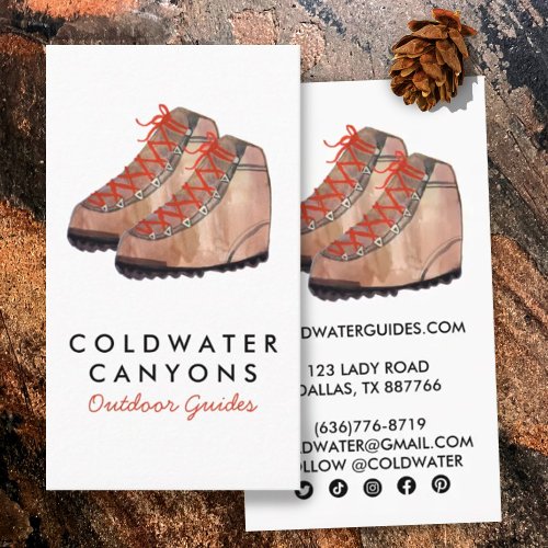 Outdoorsy Camp Hike Explore Adventure Social Icons Business Card