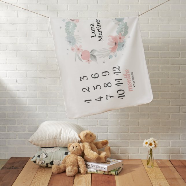 Outdoorsy Gender Neutral Monthly Milestone Baby Bl Baby Blanket (In Situ)