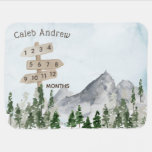 Outdoorsy Gender Neutral Monthly Milestone Baby Blanket at Zazzle