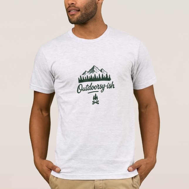 Outdoorsy-ish Bold T-shirt – For Hikers & Campers (Front)