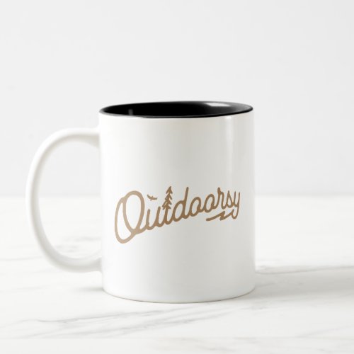 Outdoorsy Outdoors Hiking Camping Adventure Lover Two_Tone Coffee Mug
