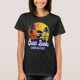 Outer Banks 2023 Carolina Sunset Beach Retro T-Shirt