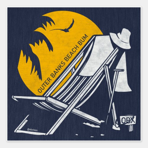Outer Banks Beach Bum OBX White Vintage Sticker
