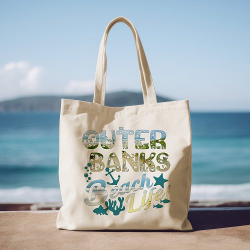 Outer Banks Beach Life Coastal Tote Bag