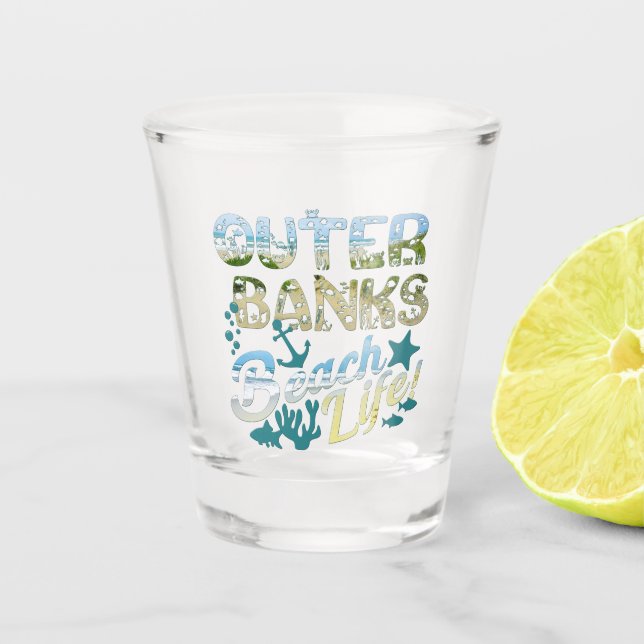 Outer Banks Beach Life Shot Glass (Front)