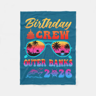 Outer banks birthday crew vacation cruise 2026 fleece blanket