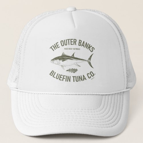Outer Banks Bluefin Tuna Co OBX Olive Vintage Trucker Hat