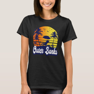 Outer Banks Carolina Sunset Beach Retro T-Shirt