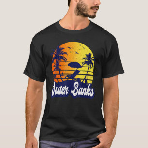 Outer Banks Carolina Sunset Beach Retro T-Shirt