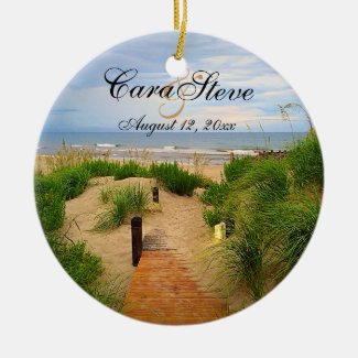 Outer Banks Dunes Bride and Groom Ornament