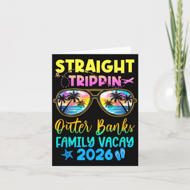 Outer Banks Family Vacay Vacation 2026 Straight Tr Card (Front)