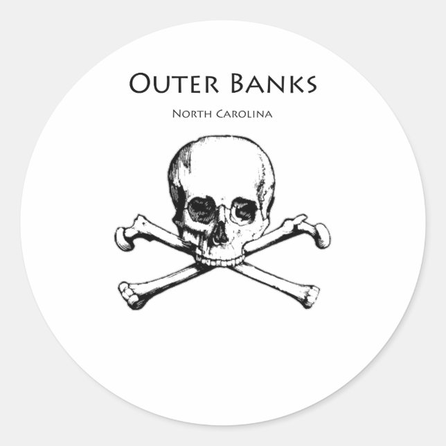 Outer Banks Jolly Roger Classic Round Sticker (Front)