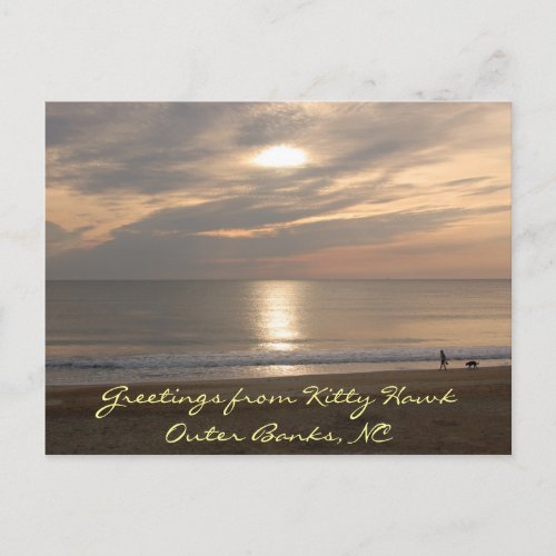 Outer Banks Kitty Hawk Sunset Beach Postcard