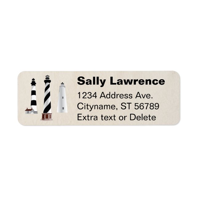 Outer Banks Lighthouse - Return Address Labels (Front)