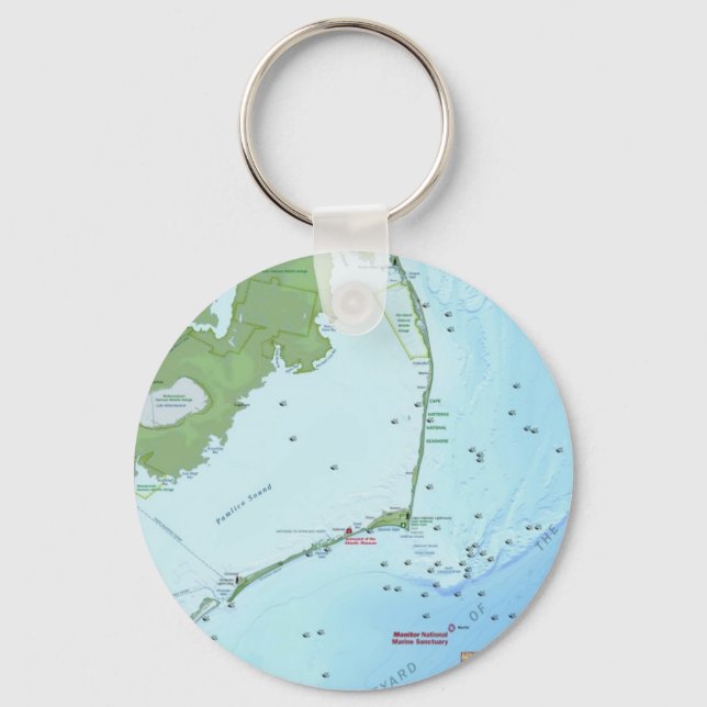 Outer Banks Map Keychain (Front)