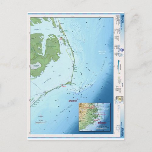 Outer Banks Map Postcard