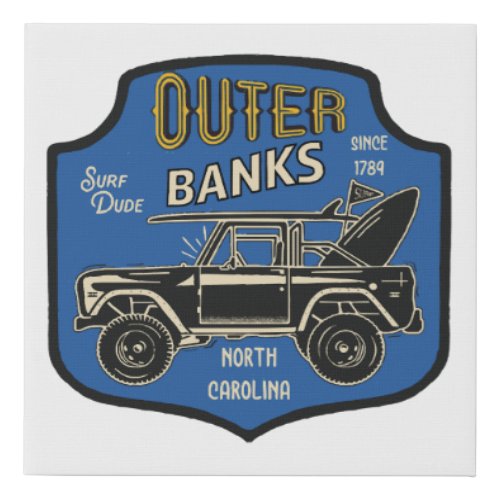 Outer Banks NC Badge Faux Canvas Print