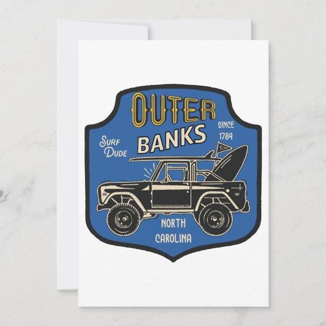 Outer Banks NC Badge Invitation (Front)
