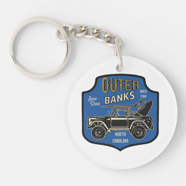 Outer Banks NC Badge Keychain (Front)