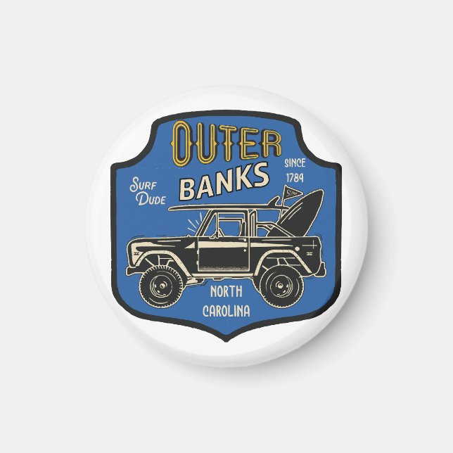 Outer Banks NC Badge Magnet (Front)