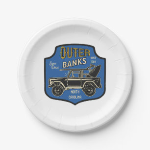 Outer Banks NC Badge Paper Plates