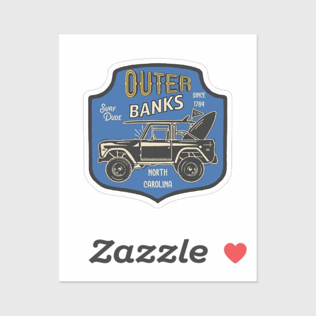 Outer Banks NC Badge Sticker (Sheet)