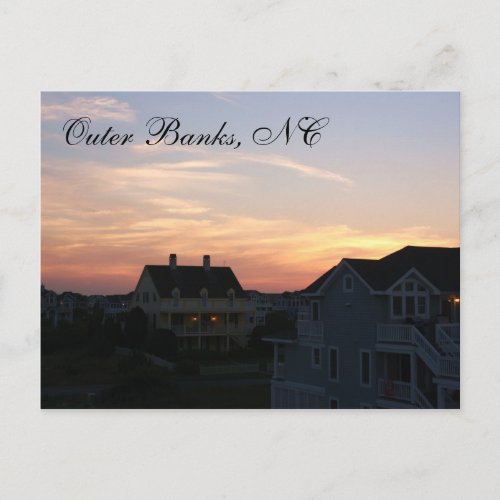 Outer Banks NC Sunset Postcard