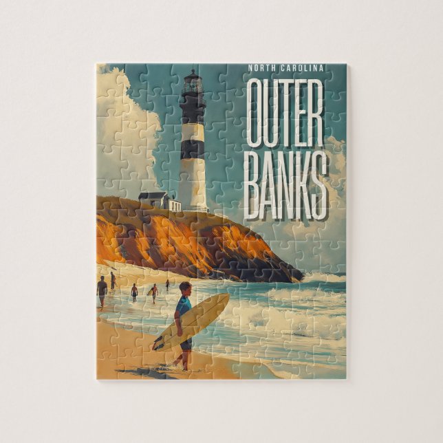 Outer Banks NC Vintage Travel  Jigsaw Puzzle (Vertical)