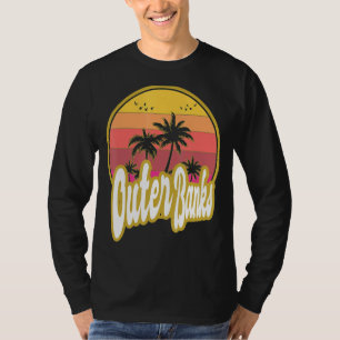 Outer Banks North Carolina Beach Retro Sunset T-Shirt