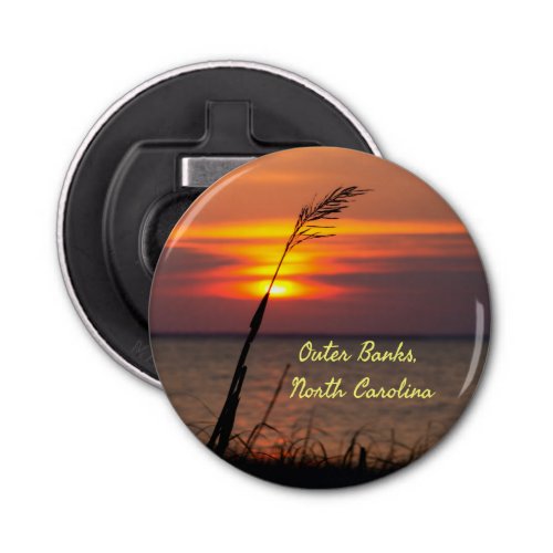 Outer Banks North Carolina Beach Sunset Orange Sky Bottle Opener