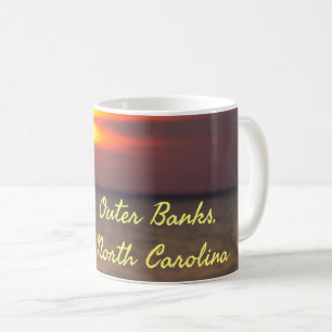 Outer Banks North Carolina Beach Sunset Orange Sky Coffee Mug