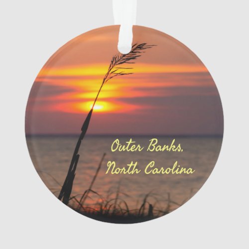 Outer Banks North Carolina Beach Sunset Orange Sky Ornament