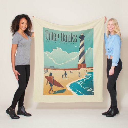 Outer Banks  North Carolina Fleece Blanket