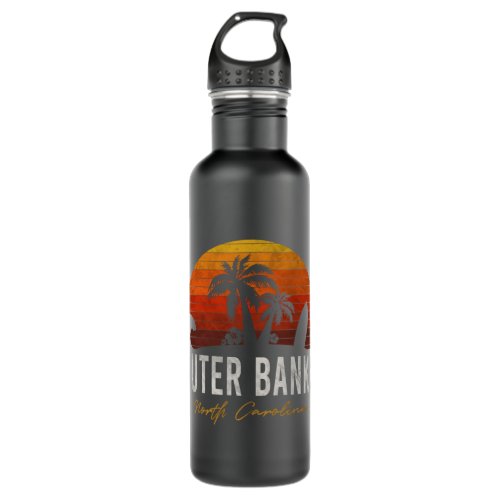 Outer Banks North Carolina Palms Vacation Trip Sur Stainless Steel Water Bottle