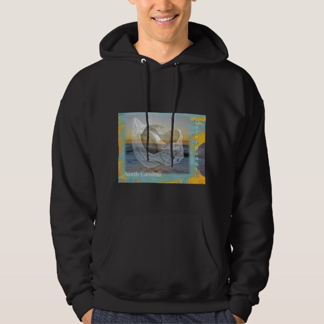 Outer Banks North Carolina Seashell & Surf Hoodie (Front)