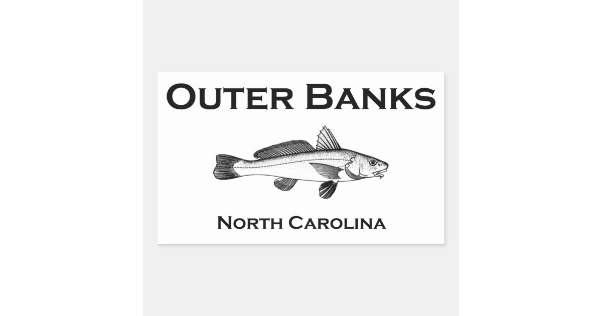 Outer Banks North Carolina Surf Fishing Rectangular Sticker | Zazzle